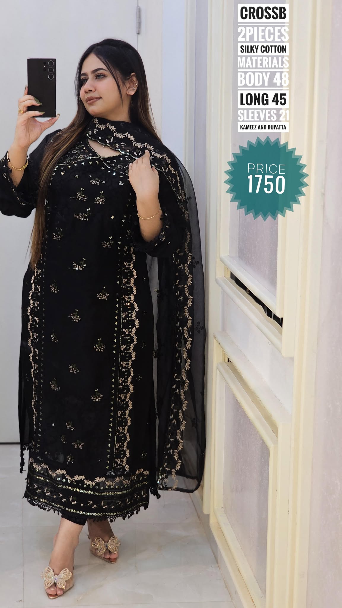 Pakistani inspired dress (semi stitched ) 🖤🥀