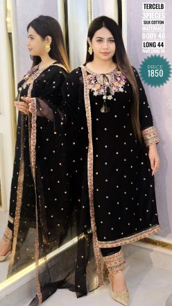 Embroidery  dress (free size stitched)🖤🥀