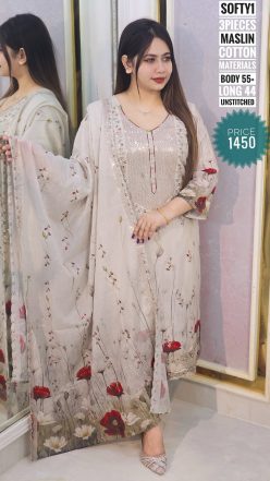 Embroidery dress (unstitched)