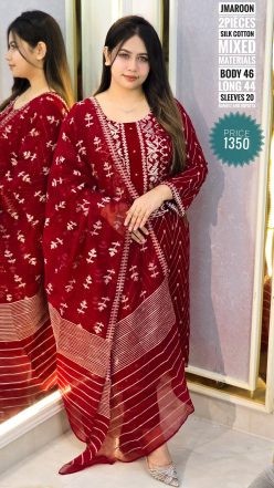 Jamdani  pattern dress (semi- stitched