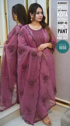 Embroidary dress (semi- stitched)