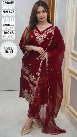 Embroidery dress (semi- stitched)