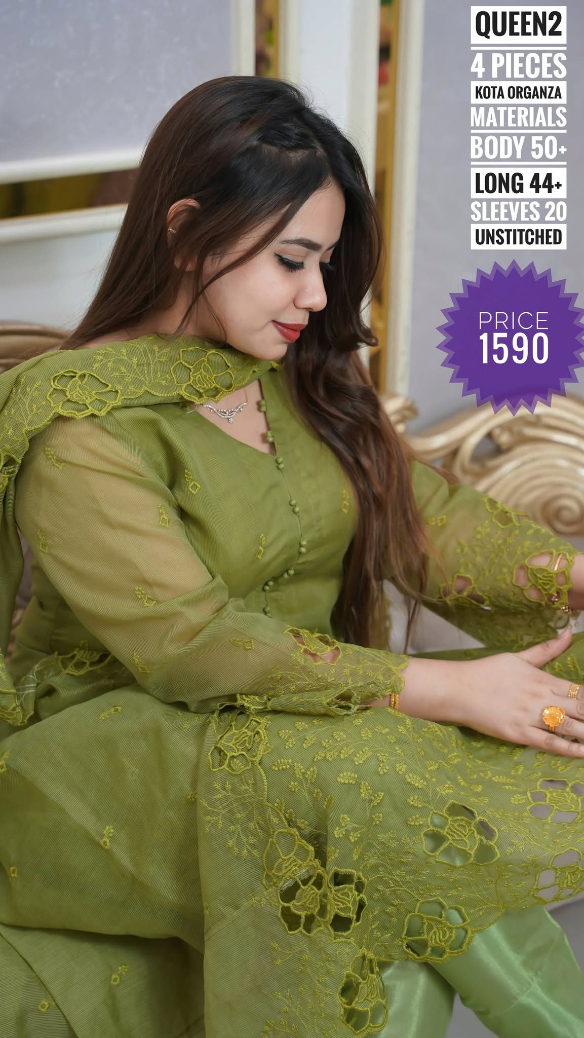 Embroidery dress ( unstitched)🖤🥀