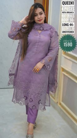 Alternative view of Embroidery dress ( unstitched)🖤🥀