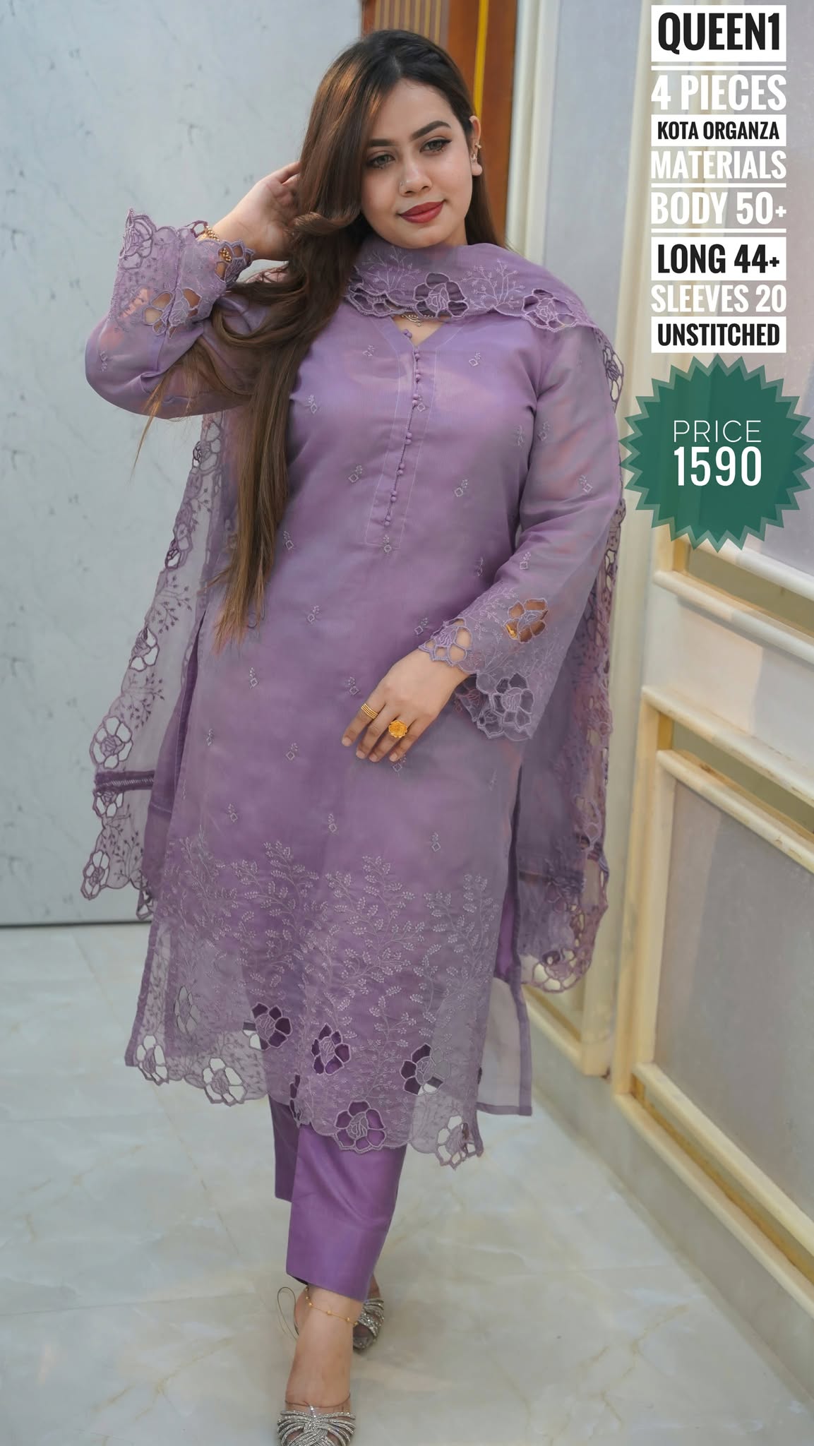 Embroidery dress ( unstitched)🖤🥀 - Image 2