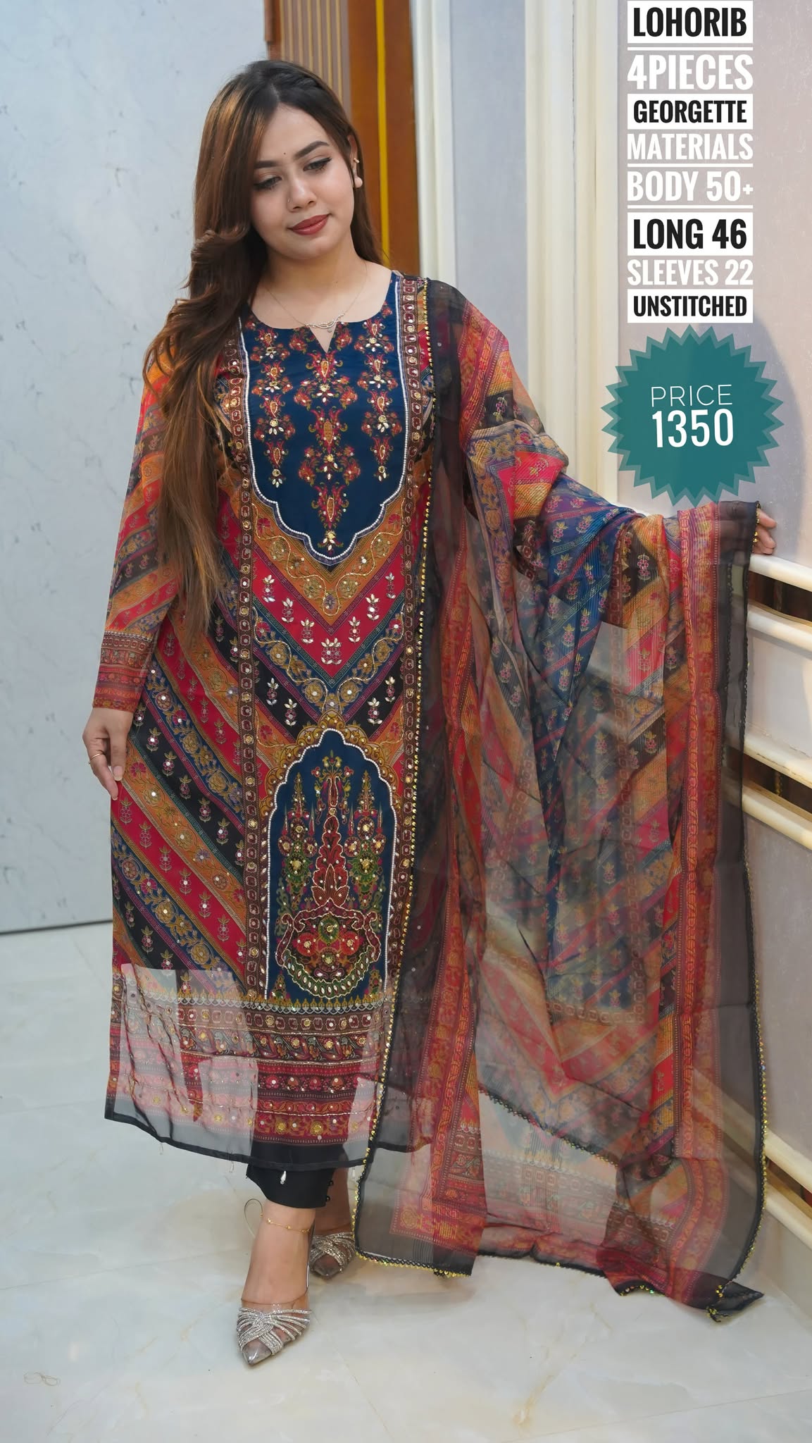 Alternative view of Karchupi dress (unstitched)🖤🥀