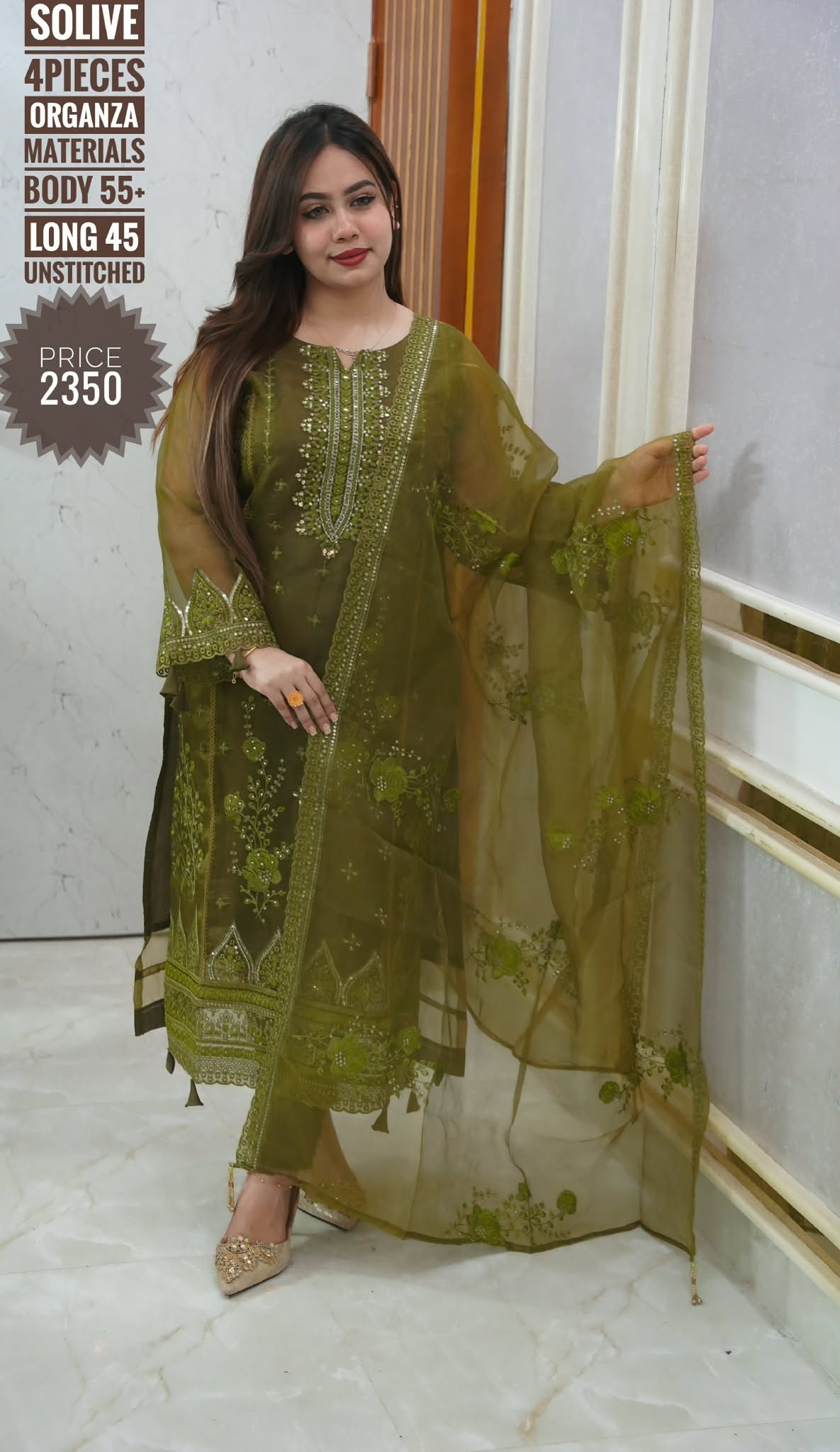 Embroidery dress ( unstitched)🖤🥀 - Image 2