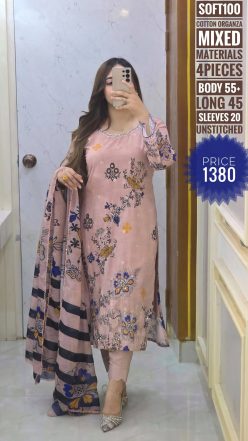 Embroidery dress ( unstitched)🖤🥀