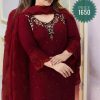 Embroidery & karchupi dress (semi-stitched)