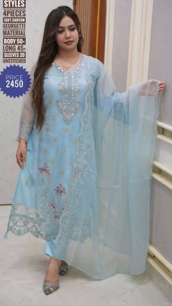 Alternative view of embroidery dress ( unstitched)