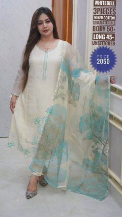 Alternative view of embroidery dress ( unstitched)🖤🥀