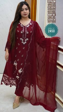 embroidery dress ( unstitched)