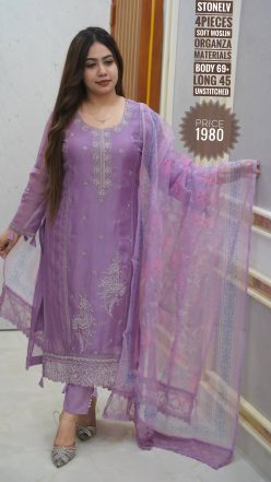 Alternative view of embroidery dress ( unstitched)