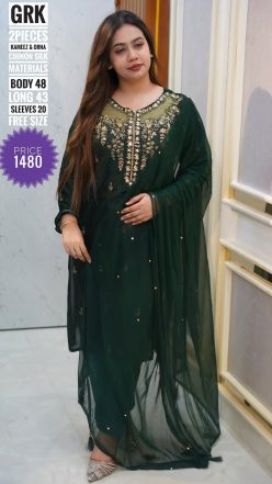 Alternative view of Karchupi dress (semi-stitched)🖤🥀