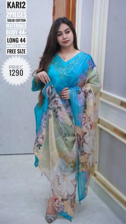 Alternative view of Embroidery dress ( semi-stitched)🖤🥀