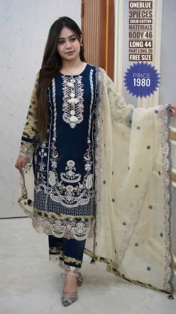 Embroidery dress (Free size stitched)🖤🥀