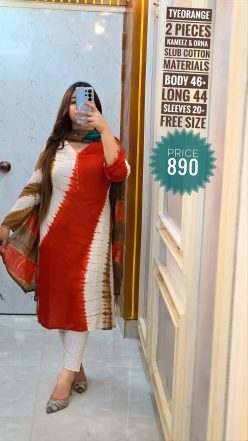 Alternative view of Tyedye dress (semi-stitched)🖤🥀