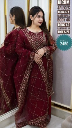 Alternative view of Embroidery  dress (Free size stitched)