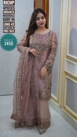 Embroidery  dress (Free size stitched)