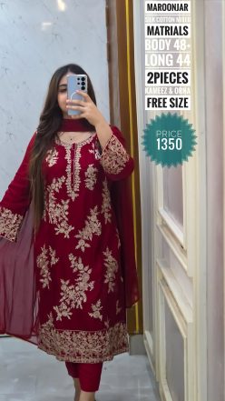 Alternative view of Embroidery  dress (Free size  stitched)