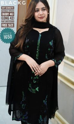 Alternative view of Karchupi dress (semi- stitched)🖤🥀