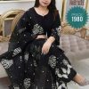 Embroidery  dress (Free size  stitched)