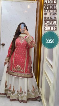 Embroidery  dress (Free size  stitched)