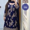 Embroidery  dress (Free size  stitched)