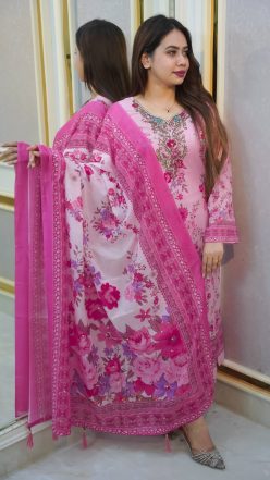 Alternative view of karchupi dress (unstitched)