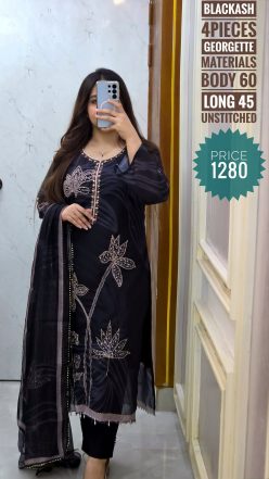 Alternative view of karchupi dress (unstitched)