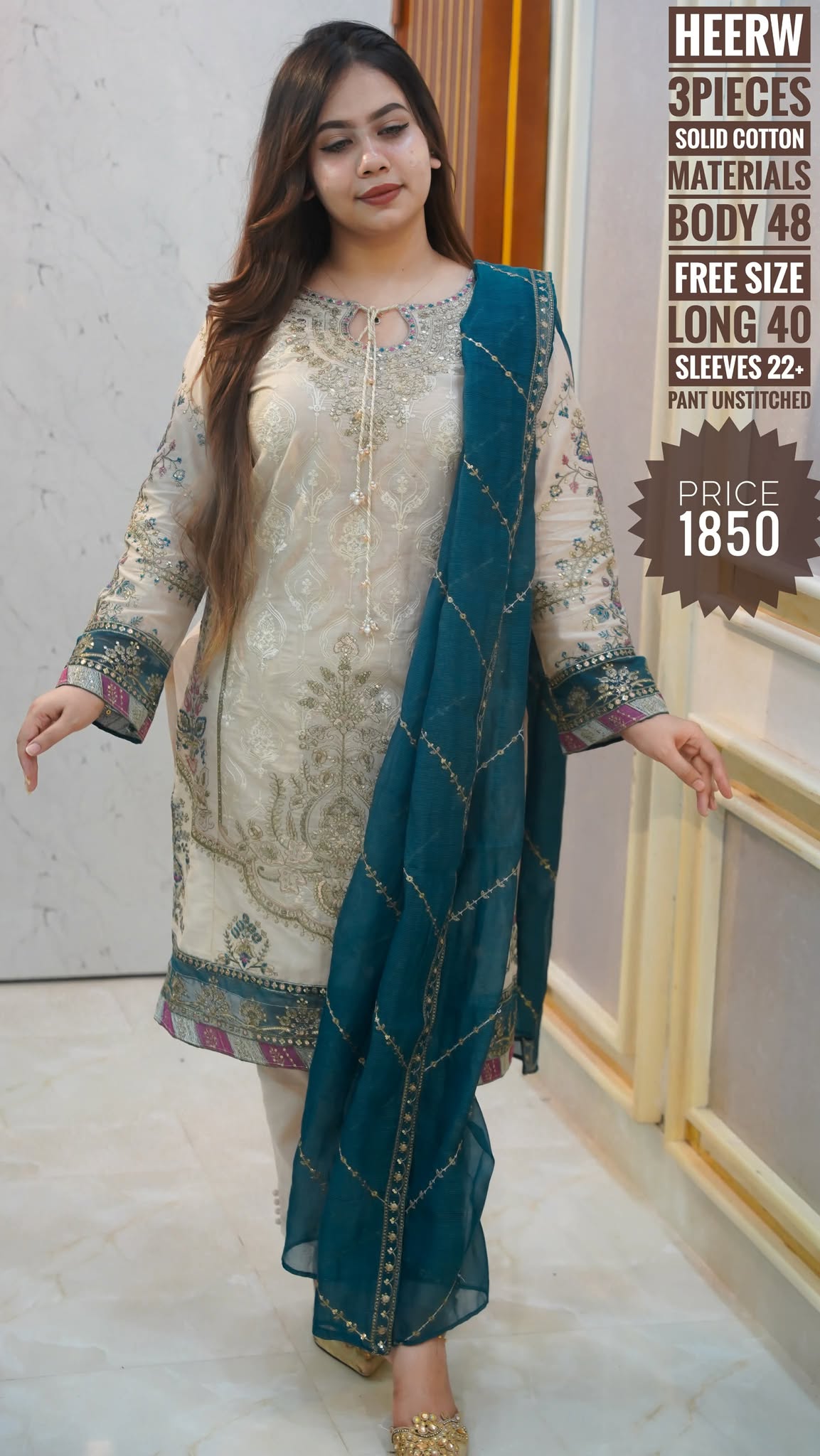 Embroidary dress (semi- stitched)
