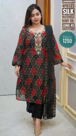Alternative view of karchupi dress (unstitched)