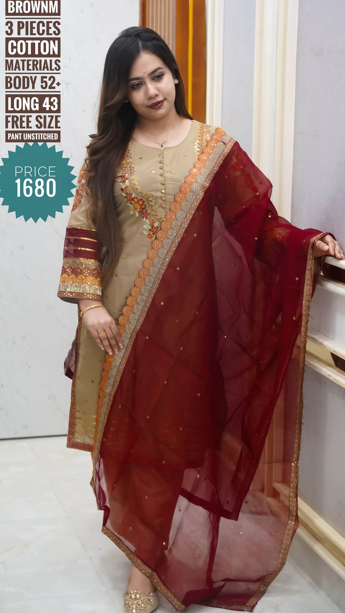 Embroidery dress (semi-stitched)