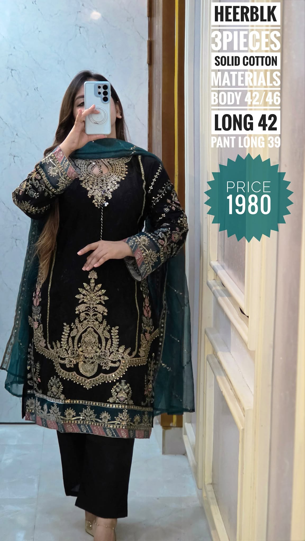 Embroidary dress (semi- stitched)