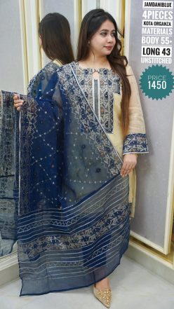 Alternative view of Jamdani dress ( unstitched)🖤🥀