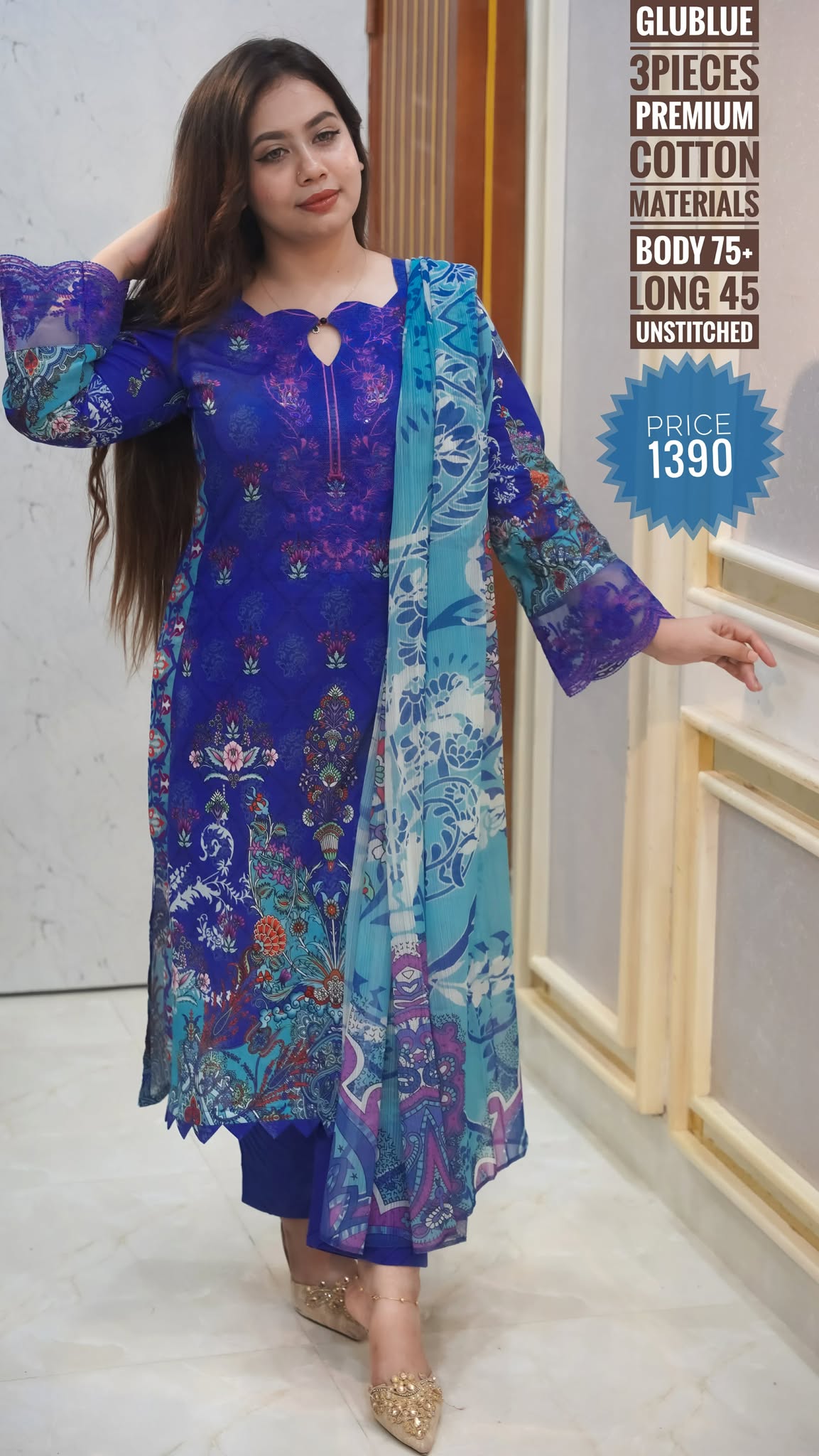 Embroidary dress ( unstitched)
