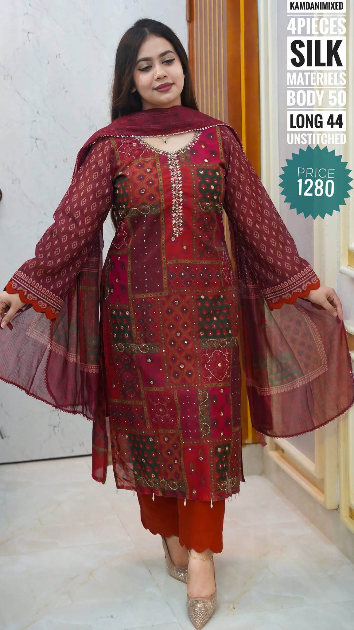karchupi dress (unstitched)