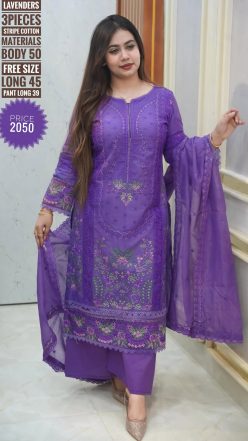 Embroidary dress ( semi- stitched)