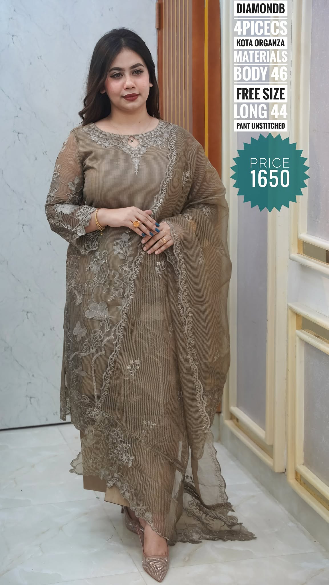 Embroidary dress ( semi- stitched) - Image 2