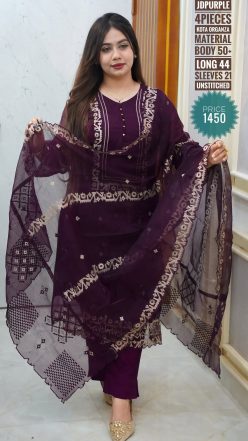 Alternative view of JAMdANI DRESS (UNSTITCHED)
