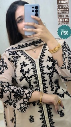 Alternative view of Embroidary dress ( semi- stitched)