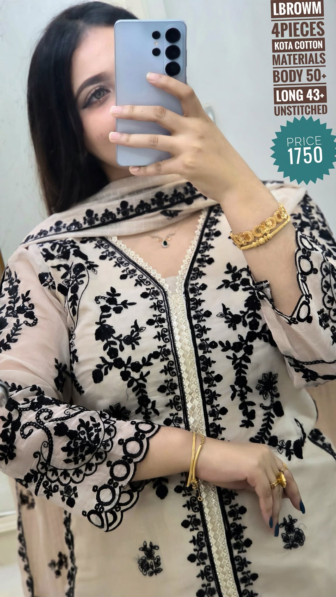 Embroidary dress ( semi- stitched) - Image 2