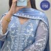 Embroidary dress ( semi- stitched)
