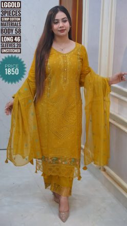 Alternative view of EMBROIDERY DRESS (UNSTITCHED)