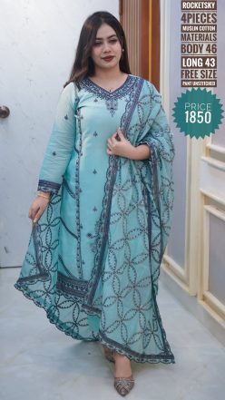 EMBROIDERY DRESS (SEMI-STITCHED)