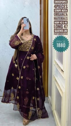 Alternative view of EMBROIDERY DRESS (STITCHED)